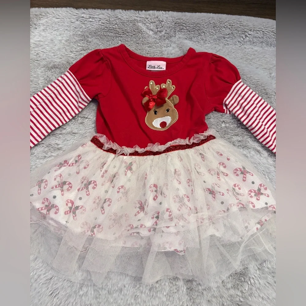 Little Lass Reindeer Holiday Outfit - Picture 3 of 5